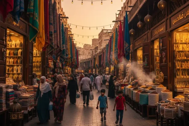 Mina Market Dubai traditional street shopping area