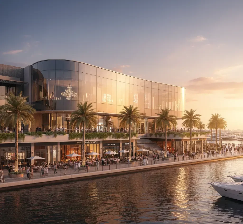 The Galleria Al Maryah Island waterfront exterior view in Abu Dhabi