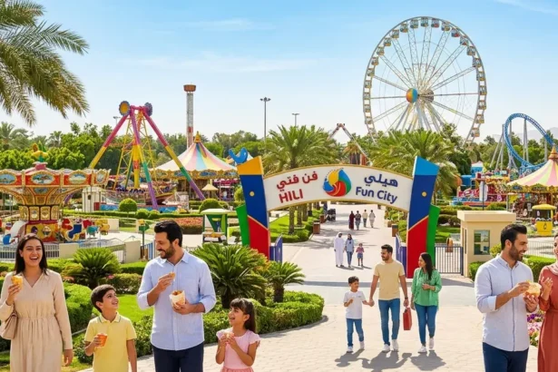 Hili Fun City Al Ain amusement park family attraction UAE