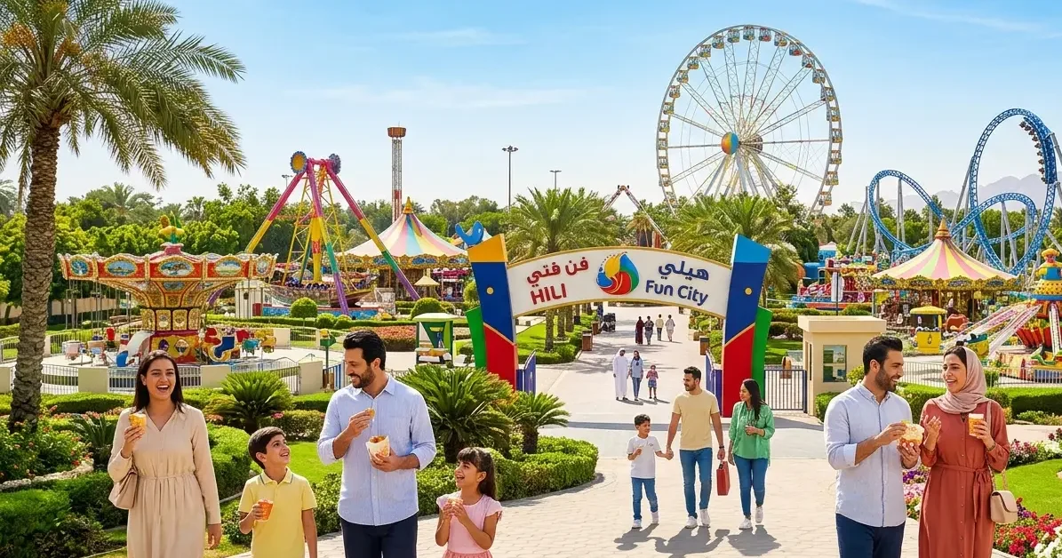 Hili Fun City Al Ain amusement park family attraction UAE