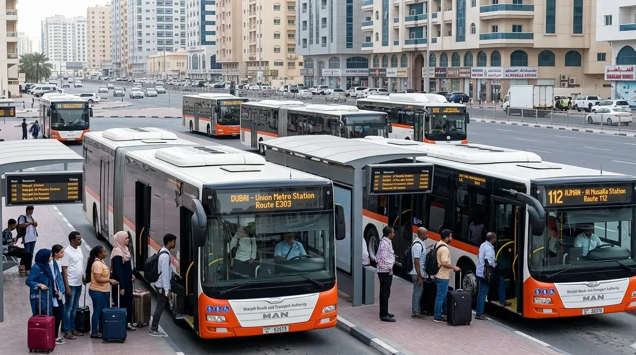 Muwaileh Bus Terminal routes and buses to Dubai