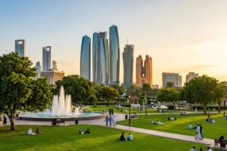 Capital Park Abu Dhabi green urban oasis with skyline view