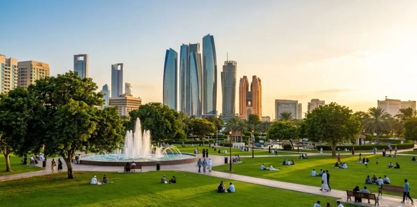 Capital Park Abu Dhabi green urban oasis with skyline view