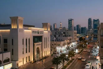 Naif Police Station area in Deira Dubai evening view