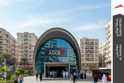 ADCB Metro Station entrance in Al Karama Dubai