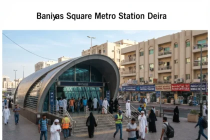 Baniyas Square Station entrance in Deira, Dubai