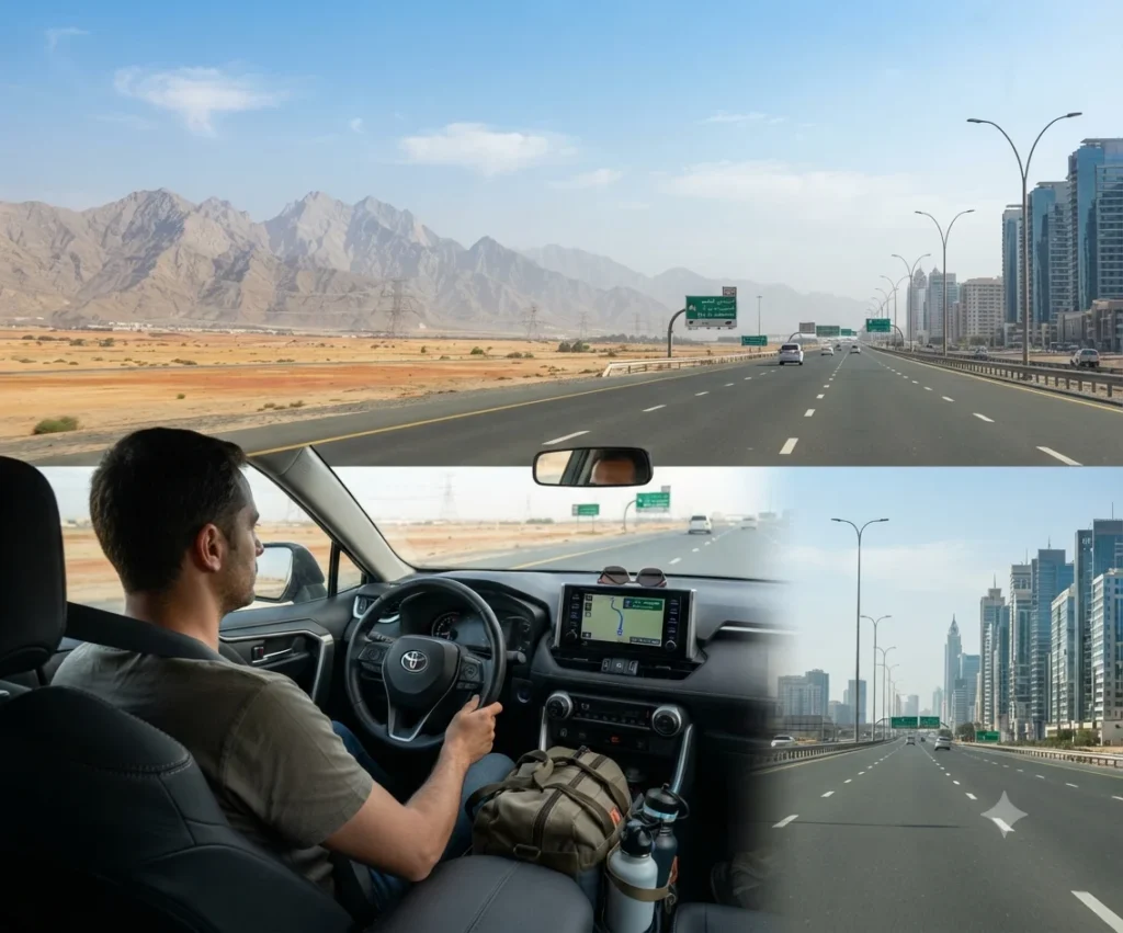 Alt text: Dubai to Jebel Jais road trip by car