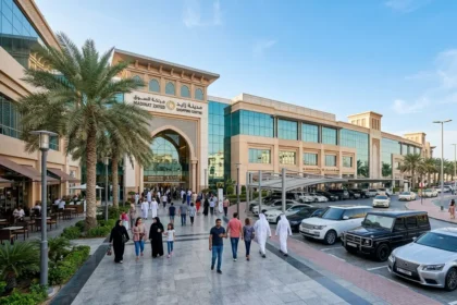 Madinat Zayed Mall in Abu Dhabi featuring the famous Gold Centre and shopping complex